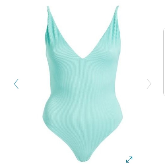 TopSHOP Plunge Wide Rib One-Piece Swimsuit - Picture 7 of 7